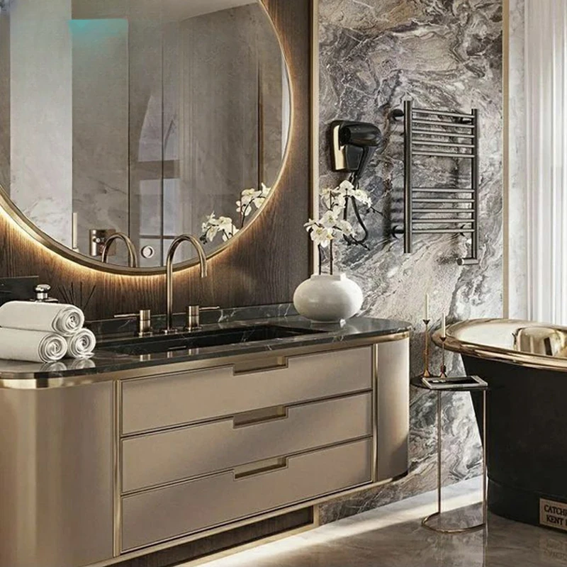 Villa club-armario de baño de pizarra personalizado de alta gama, combinación de lavabo de piscina, colgante de pared de lujo - imagen 2