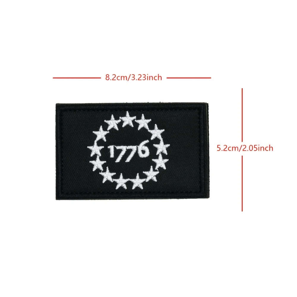 1776 Patriot USA parche táctico Velcros gancho y bucle emblema militar apliques sujetador pegatina para mochila Molle DIY - imagen 2