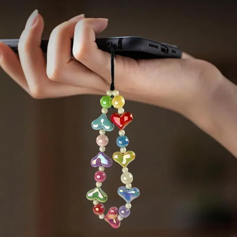 Elegante llavero con cuentas hechas a mano Camina teléfonos móviles Correa cadena teléfonos móvil - imagen 2