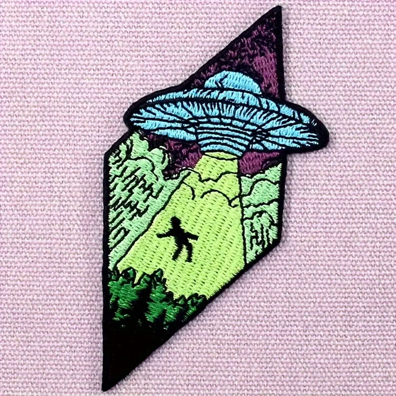 Parche bordado alien UFO – Para planchar o coser en ropa y mochilas - imagen 5