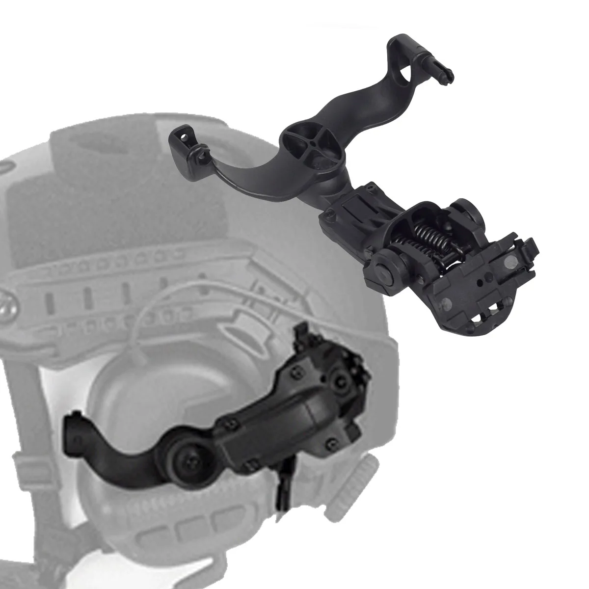 Auriculares tácticos sin selección con cancelación de ruido, adaptador PTT para casco, Kit de soporte para auriculares móvil, montaje en riel de rotación de arco con núcleo OPS - imagen 3