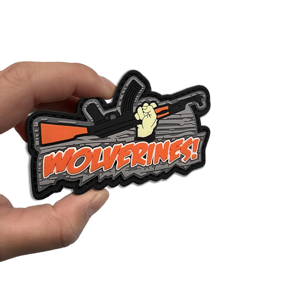 WOLVERINES Holding AK divertido insignia de moral parches de PVC para ropa táctica militar apliques personalizados gancho bucle mochila pegatina - imagen 4