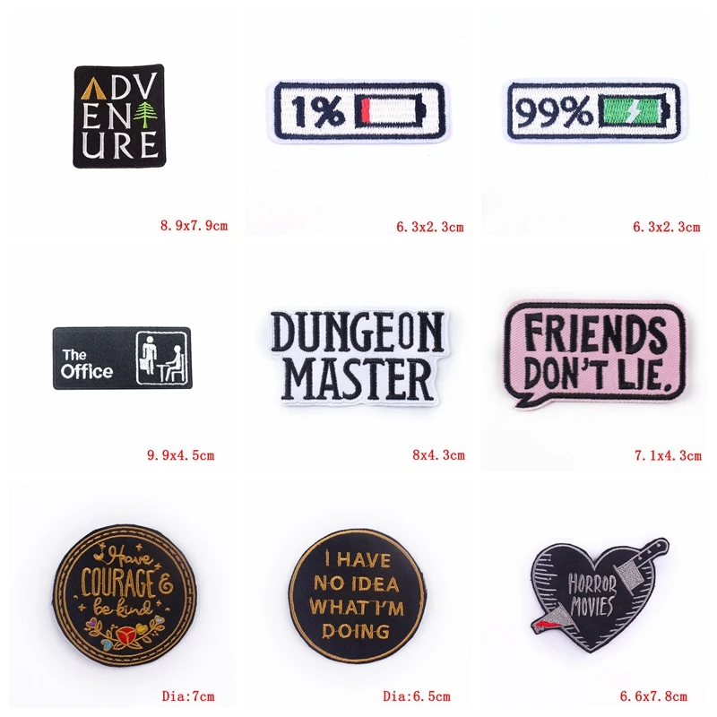 Parche de eslogan bordado de letras DIY, parches termoadhesivos para ropa, pegatinas para coser, 10 unids/lote - imagen 3