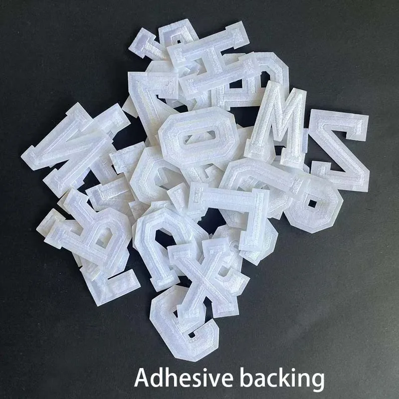 A ~ Z letras del alfabeto inglés, 0 ~ 9 Jersey, insignias de números, pegatinas de ropa, apliques blancos, parches bordados para planchar en la ropa - imagen 4