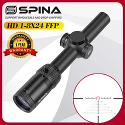 SPINA OPTICS NovaForce Mira Táctica 1-8x24 FFP Iluminador Rojo