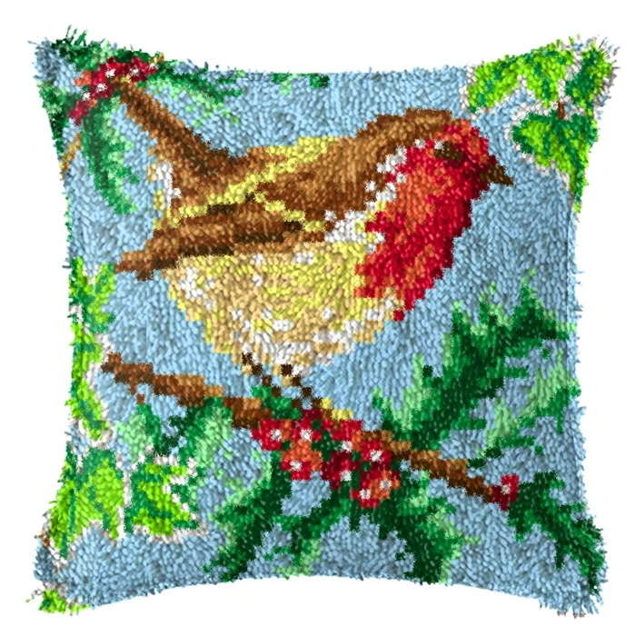 Kits de estera de gancho de pestillo de la serie Animal de pájaro, paquete de almohadilla de botón DIY, Smyrna klink haak, bordado de almohada, knooppakket, nuevo - imagen 2