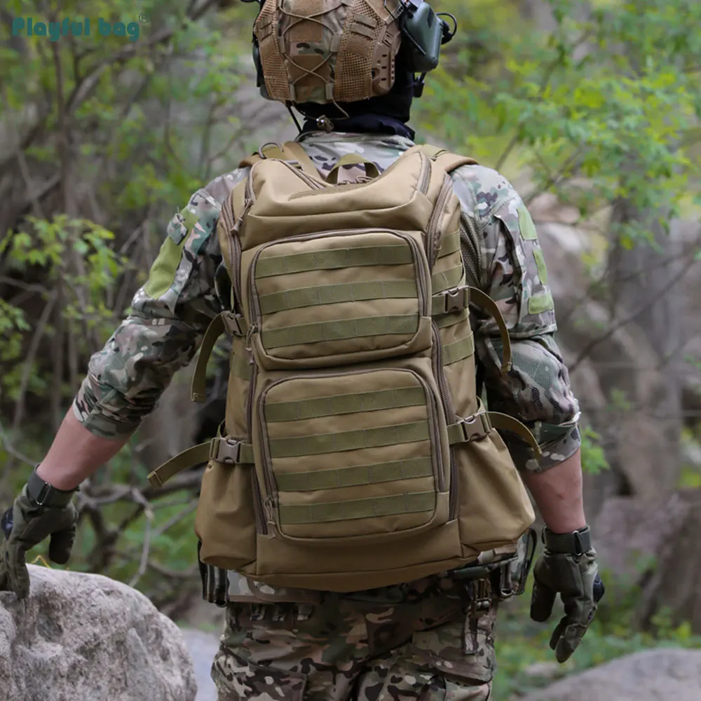Mochila de camuflaje para montañismo para hombre, bolsa deportiva de viaje, táctica Molle, multifuncional, de gran capacidad, AVA224 - imagen 3