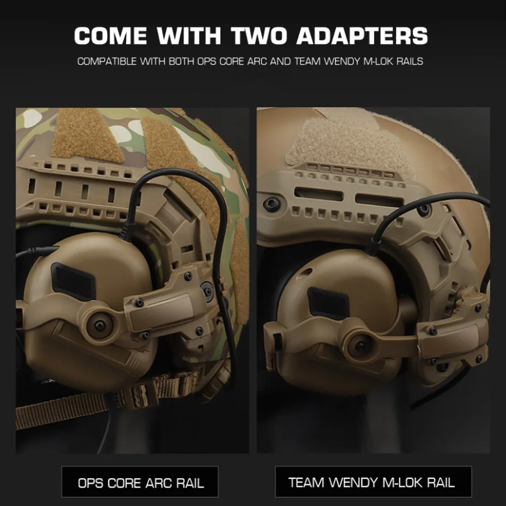 GEN 5-soporte para auriculares tácticos, accesorio para caza, con cancelación de ruido, para FAST OPS, Wendy M-LOK, ARC Helmet - imagen 3