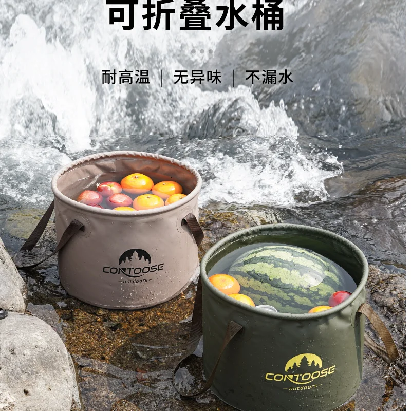 Cubo plegable para exteriores, bolsa retráctil de viaje portátil para lavandería - imagen 3