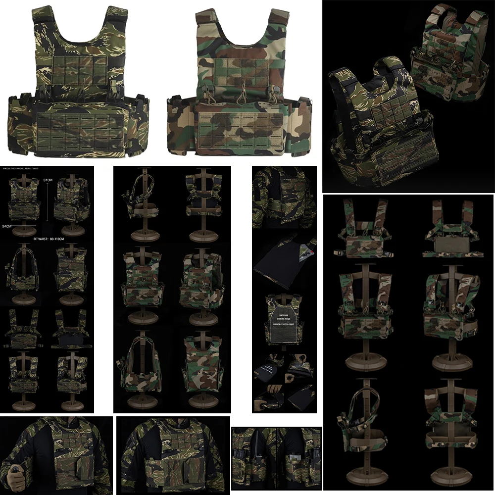 Nuevo chaleco táctico LV-119 portador de placa MK5 conjunto de plataforma de pecho chaleco Molle ligero de liberación rápida con bolsa Triple para revistas duradera