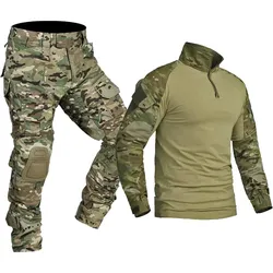 Softair-trajes de Paintball, ropa de trabajo, uniforme, traje de entrenamiento para hombre, camiseta transpirable duradera, pantalones de caza de carga con múltiples bolsillos
