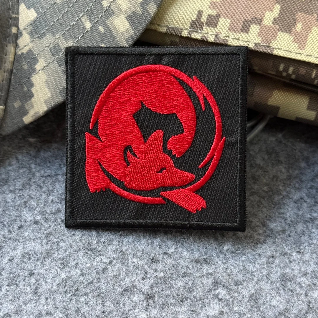 Parches de gancho y bucle impresos bordados de zorro para ropa insignia de moral táctica brazalete militar mochila apliques pegatina - imagen 5