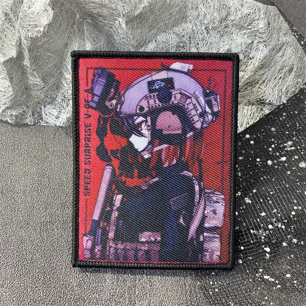 Parche táctico de Anime Misaka Mikoto, insignia de moral, parches estampados, militar de gancho y bucle pegatina de mochila, Blue Archive Tail Blade Kona - imagen 4