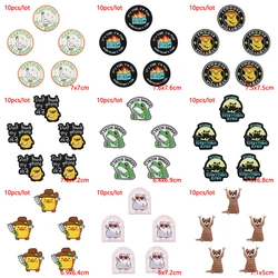 10 unids/lote de parches bordados de animales de Hip-Hop para ropa, parches termoadhesivos para chaqueta, pantalones vaqueros