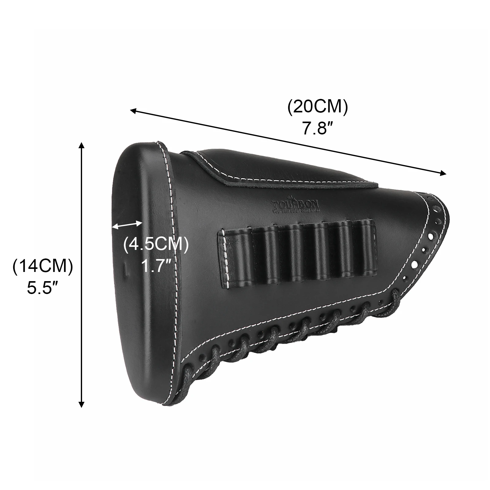 Tourbon-funda de cuero para caza, almohadilla de retroceso, elevador de reposa mejillas para Rifle con soporte para cartuchos, tiro ajustable - imagen 2