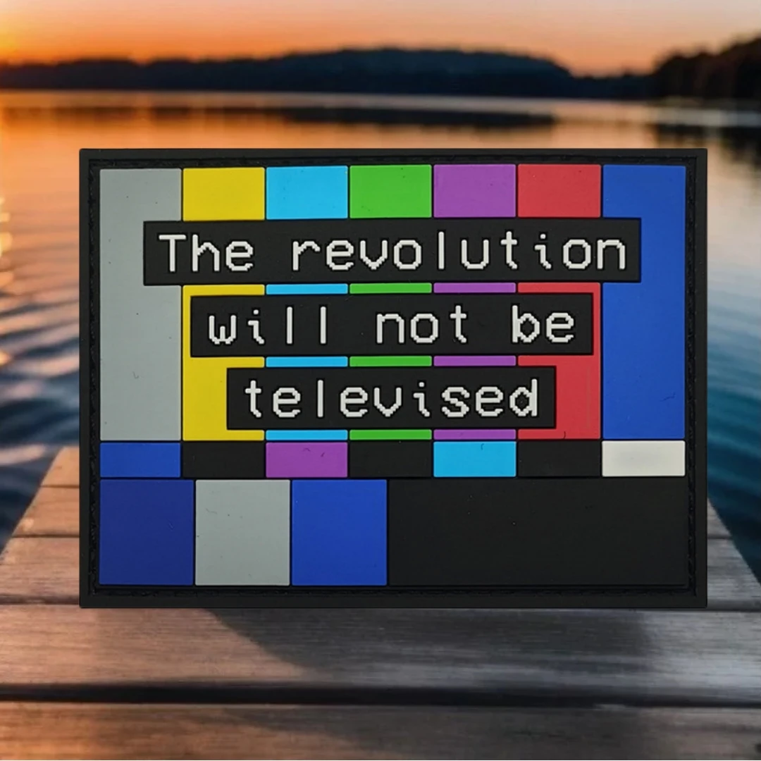 No será televisión insignia de moral táctica mochila militar brazalete decorativo parches de gancho y bucle de PVC para ropa