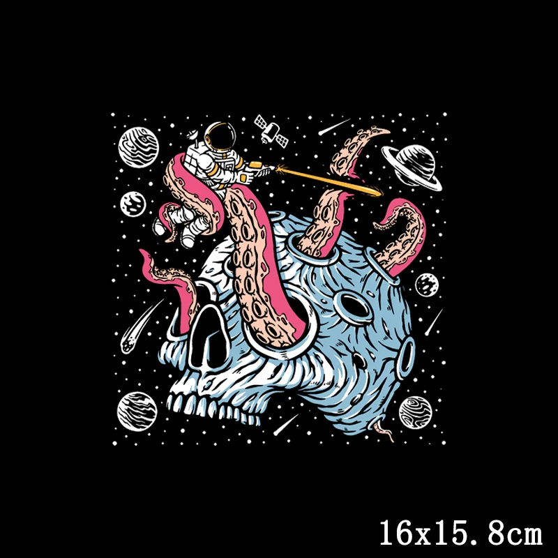 Astronauta hierro en transferencia de calor para ropa, parches DIY, apliques de decoración para ropa, chaqueta, mochila - imagen 5