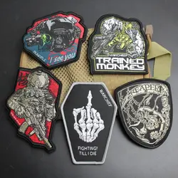 Parche de velcro calavera robot cosechador – para táctica