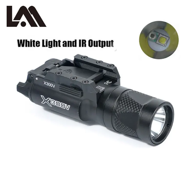 Luz LED táctica SF de visión nocturna X300 X300V-IR, luz blanca e IR para pistola, Rifle de caza, linterna compatible con riel Picatinny de 20mm - imagen 2