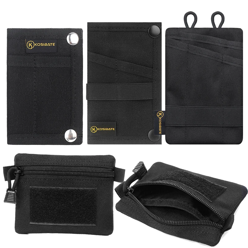Bolsa táctica EDC, Mini billetera, tarjetero, llavero, cinturón, riñonera, Camping, senderismo, caza, tiro, monedero portátil al aire libre