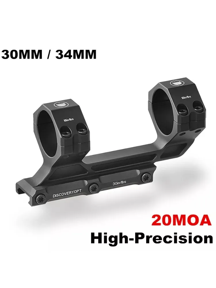 DISCOVERY Precision 20MOA, anillos de montaje tácticos de 34mm y 30mm, aptos para riel Picatinny de 20mm, accesorios de caza de montaje de alcance de una pieza - imagen 2