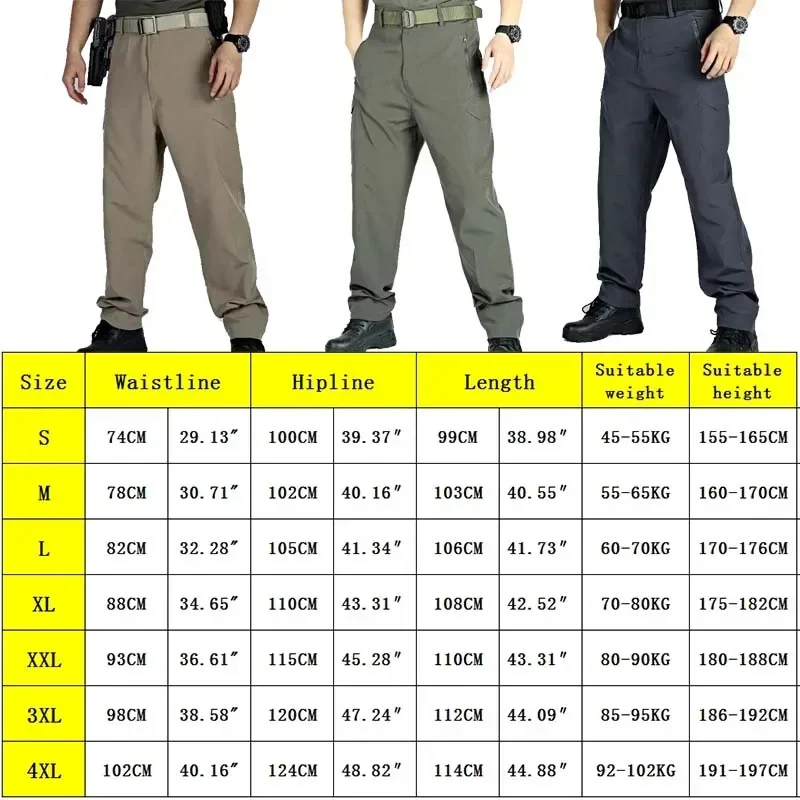 Nuevos pantalones tácticos ligeros de verano para hombre, pantalones Cargo impermeables de secado rápido para exteriores, ropa de trabajo informal para pesca y caza, pantalones de senderismo - imagen 2