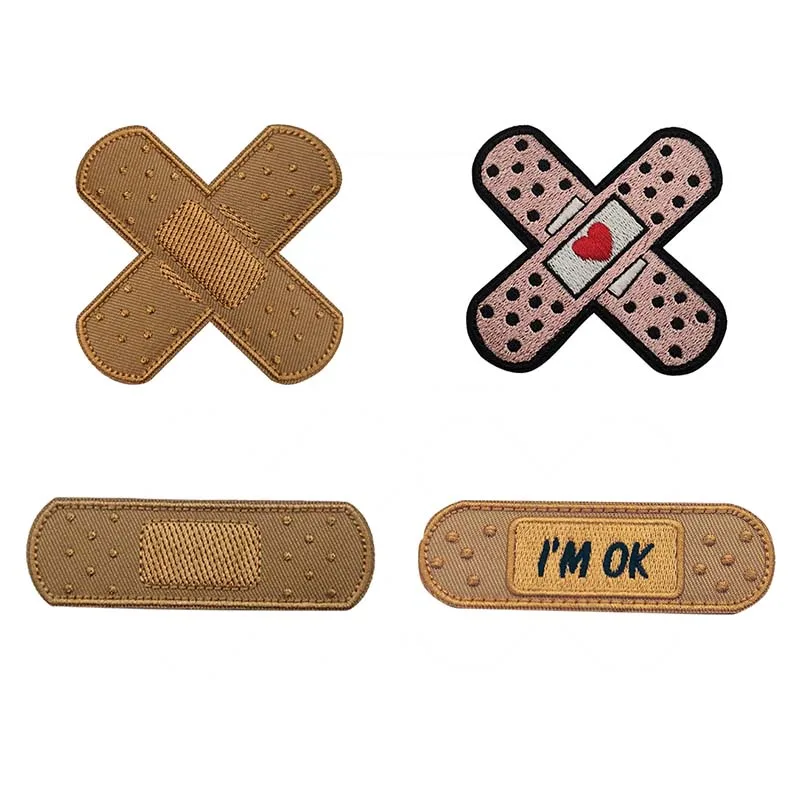 Insignias de moral 'I'm OK', parches para heridas con gancho y bucle, aplique bordado de banda, emblema táctico en ropa, mochila