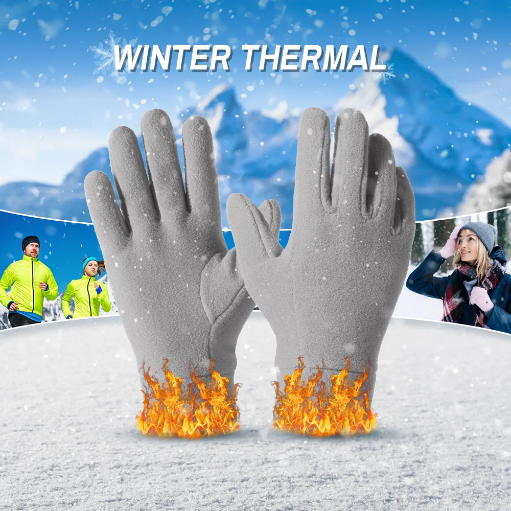 Guantes de dedo completo para hombre y mujer, manoplas cálidas de invierno para exteriores, deportes, ciclismo, caza, senderismo, entrenamiento en el gimnasio, guantes de lana para pesca, Snowboard y esquí - imagen 3