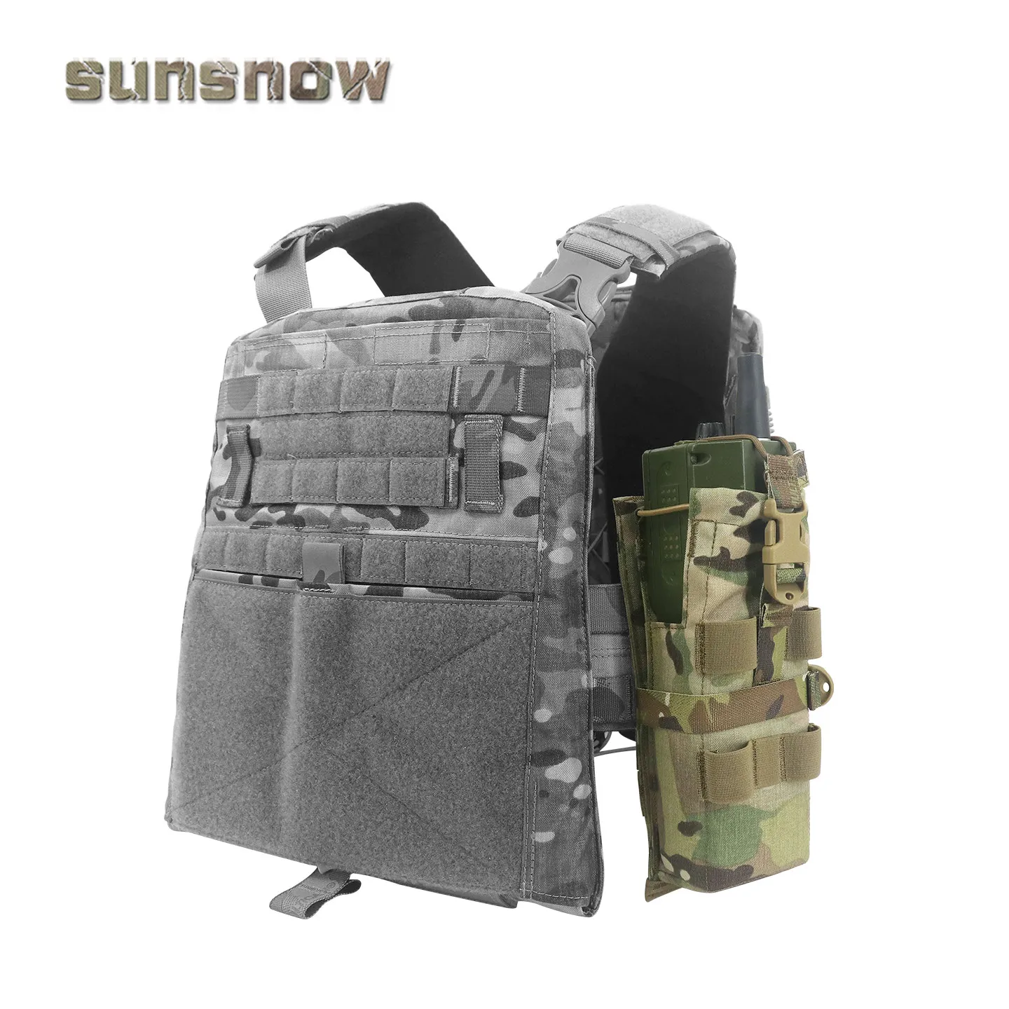 Chaleco táctico MOLLE con bolsa lateral para radio PRC-152 - imagen 3