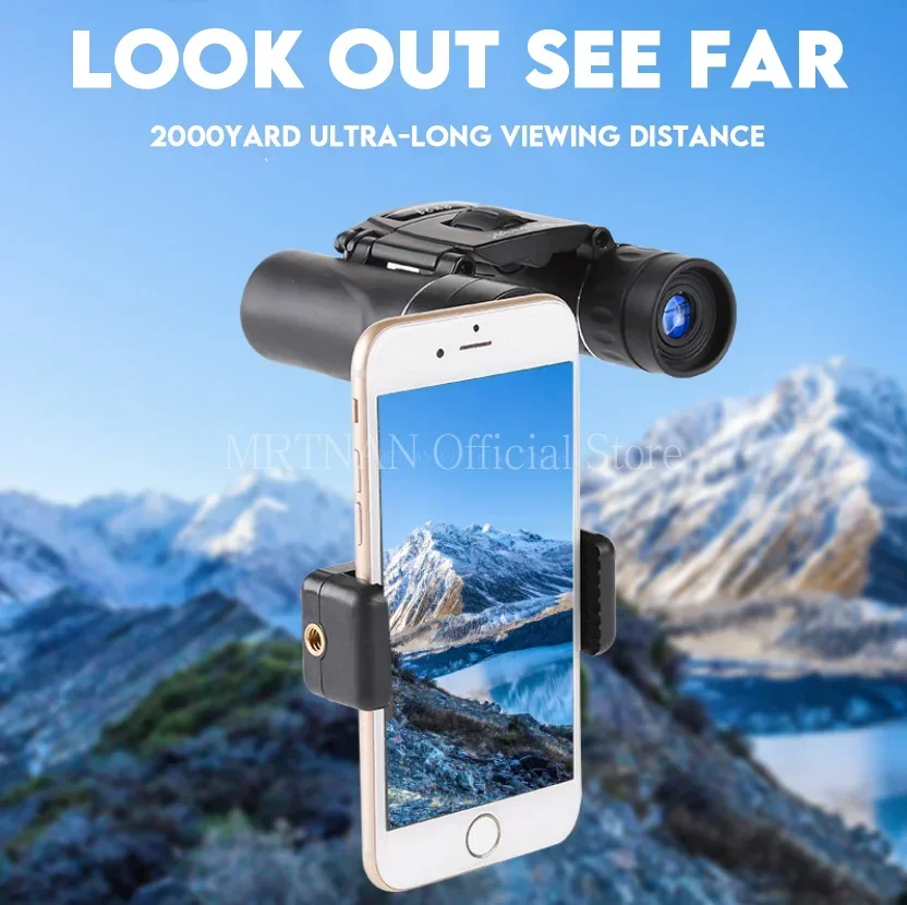 Binoculares potentes HD 40x22, Mini telescopio plegable de largo alcance de 2000M, óptica BAK4 FMC para Deportes de caza, viajes de acampada al aire libre - imagen 5