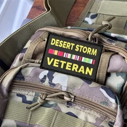 Parche táctico de tormenta del desierto para ropa, brazalete impreso, insignia de moral, parches de bucle de gancho, pegatinas para mochila