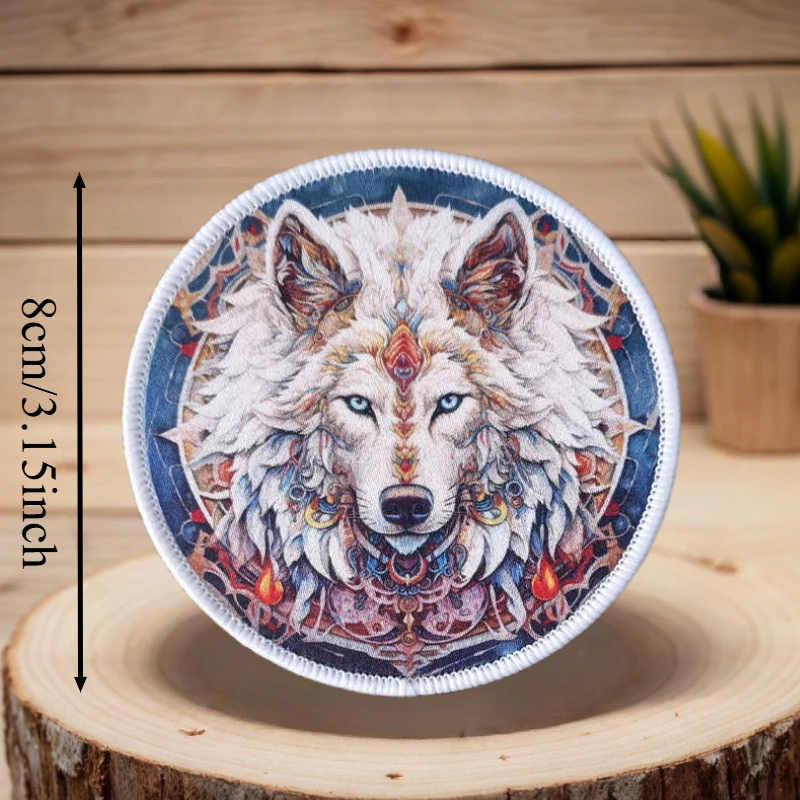 Parche con estampado de lobo militar, chaleco táctico, insignia de moral con gancho y bucle, pegatinas decorativas para mochila, parches para brazalete para ropa - imagen 2