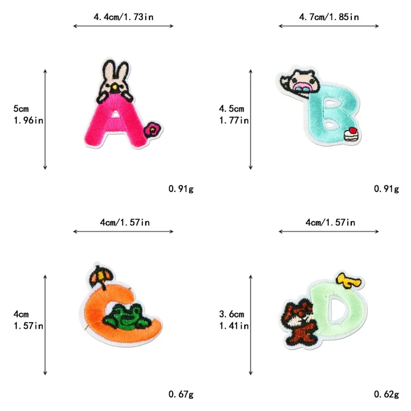 1 Uds. Parches bordados con letras en inglés y alfabeto, apliques de dibujos animados, parches para planchar para ropa, zapatos, bolsos, pegatina de nombre para niños - imagen 5