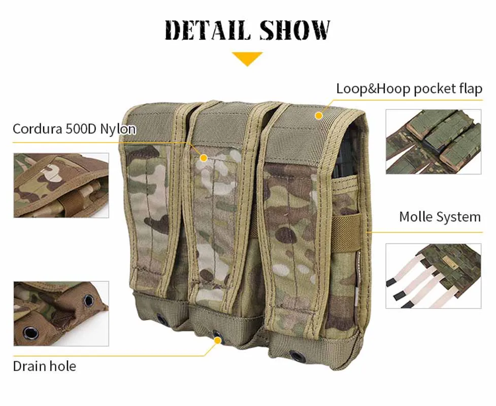 EmersonGear solapa Triple revista bolsa combate táctico Molle MAG bolsa EM6365 - imagen 2