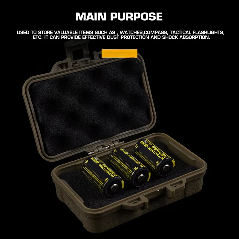 Caja de almacenamiento de equipo táctico de 9,8x5,8 cm con contenedor de espuma antipresión a prueba de golpes caja seca de seguridad sellada a prueba de polvo - imagen 5