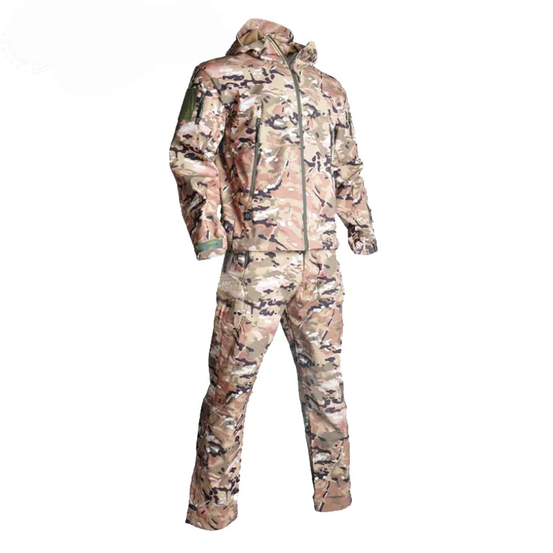 Chaqueta táctica militar de camuflaje para hombre, chaqueta de caza al aire libre, Camping, montañismo, TAD, carcasa suave, impermeable y cálida - imagen 4