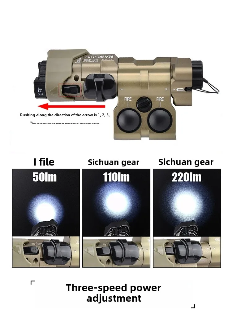 Combo de linterna láser táctica Picatinny, montaje en riel, intercambio izquierdo derecho a lado, luz de arma Airsoft, láser rojo/verde - imagen 3