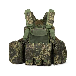 Chaleco táctico portaplacas MOLLE forest green para placas