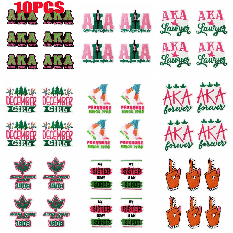 10 Uds. Parche bordado de chica de diciembre AKA 1908 parche para planchar en parches para ropa chaquetas sombreros Jeans bordado insignias para coser DIY