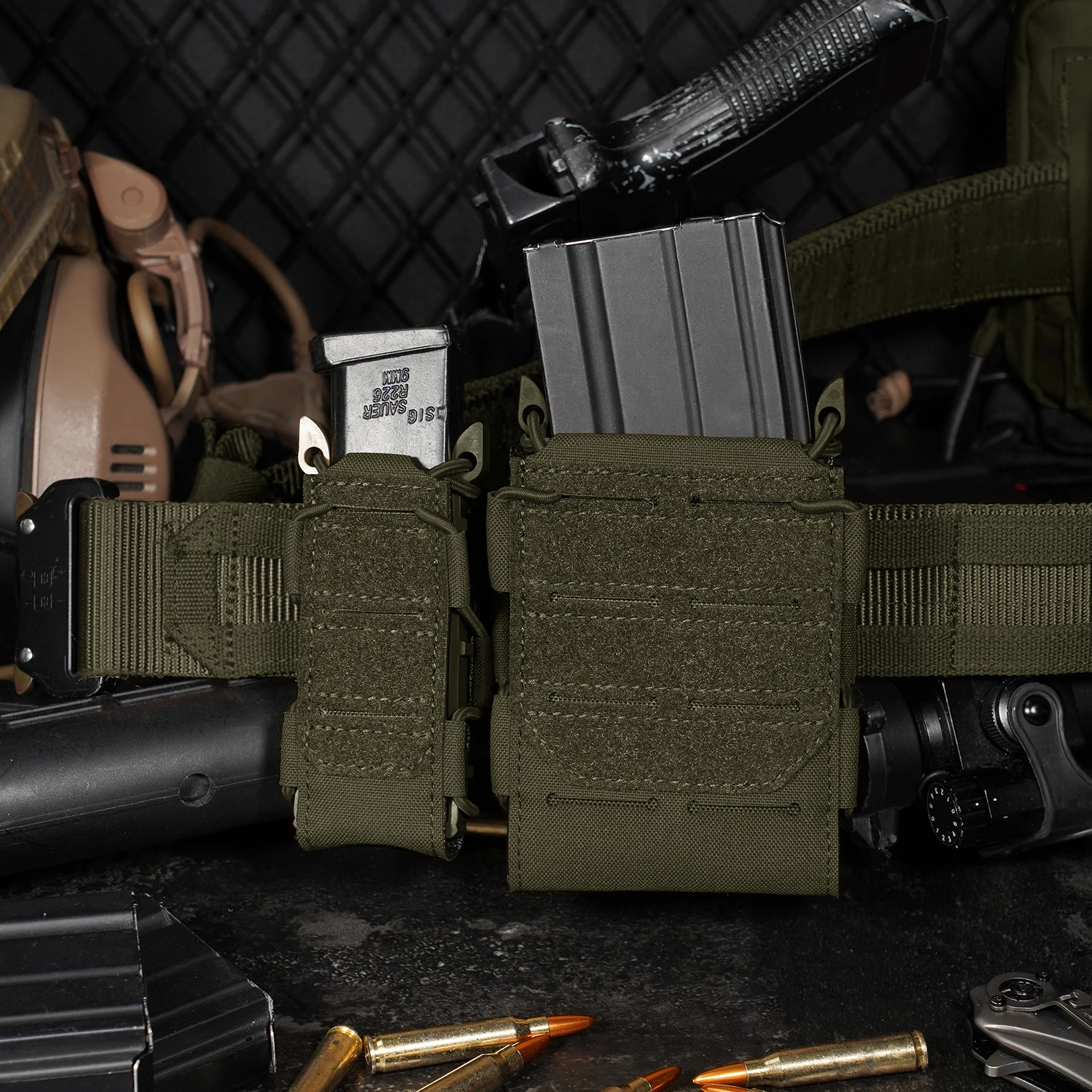KRYDEX-bolsa táctica para revistas 556, bolsa transportadora Molle con corte láser, tapa abierta, acceso rápido para revistas AR15 M4 M16 5,56 - imagen 3