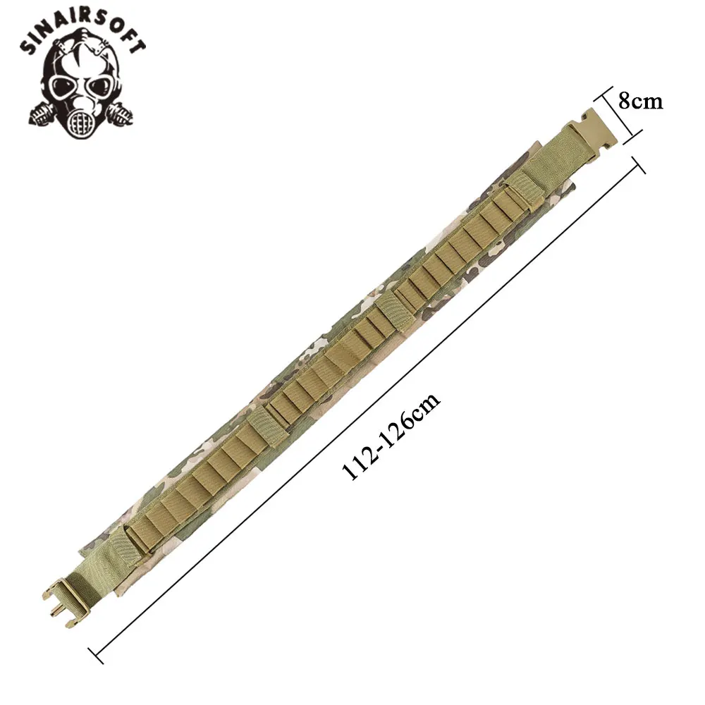 SINAIRSOFT-Cinturón bandolera táctico de 25 rondas para escopeta, correa negra de gran capacidad, gancho y bucle ajustables - imagen 2