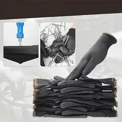 Guantes de trabajo negros y grises con palma reforzada