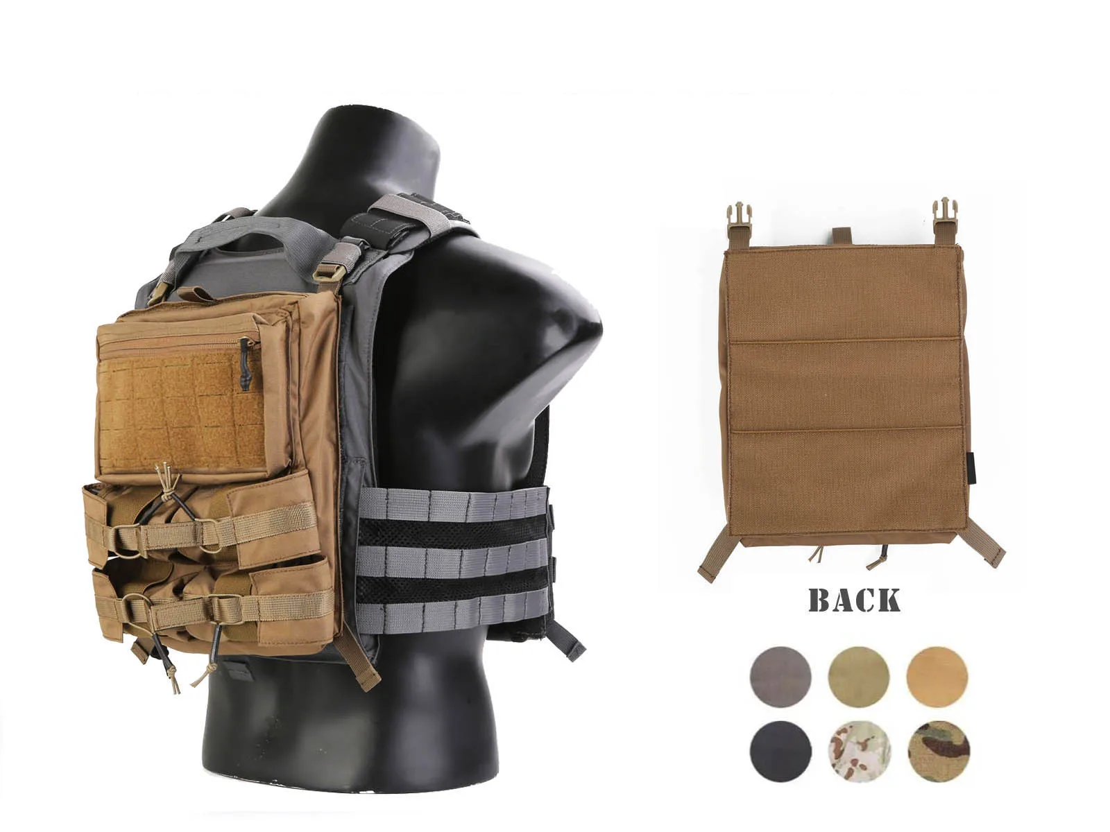 Emersongear-mochila táctica estilo LXB, Panel elástico, bolsa de caída para chaleco de caza 420, portador de placa, Airsoft, senderismo EM9535