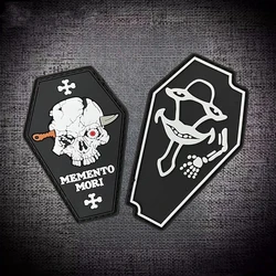 Parche táctico calavera PVC con velcro para mochila