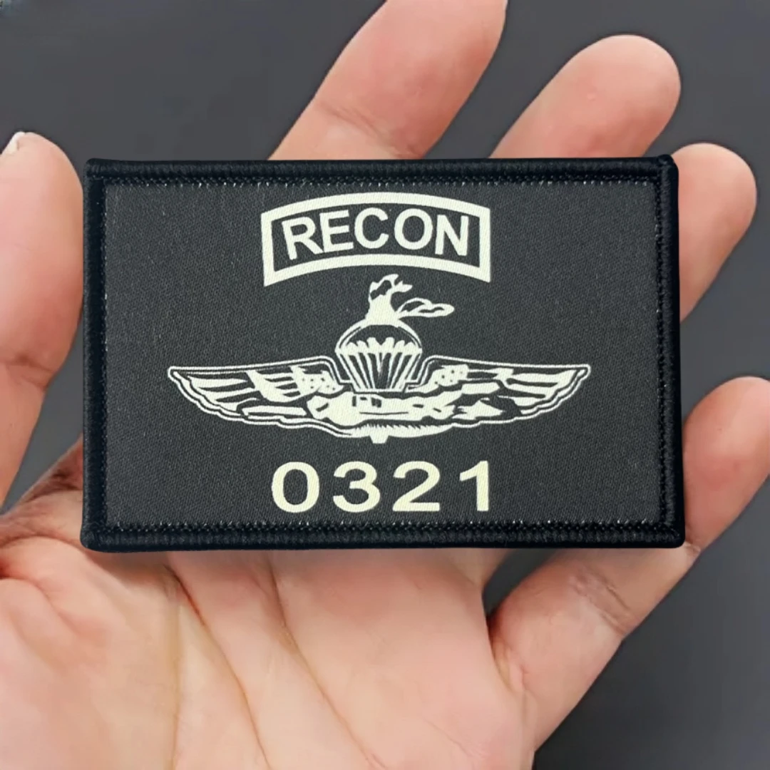 Parche de insignia de moral de reconocimiento marino, parches de gancho y bucle impresos tácticos para ropa, equipo militar al aire libre, pegatina para mochila - imagen 5