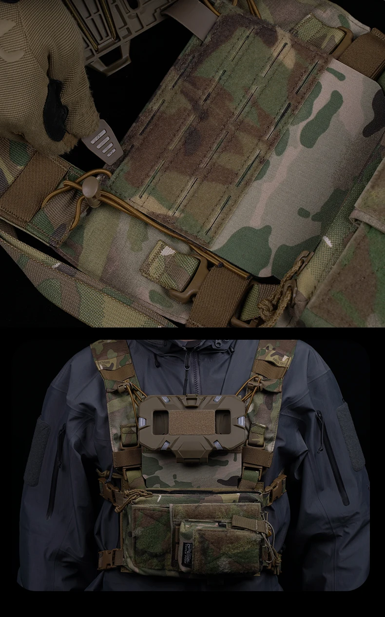 Accesorios tácticos para colgar en el pecho, pegatinas de uso mágico para chalecos tácticos simples, bolsa MOLLE, añade equipo de montaje - imagen 3