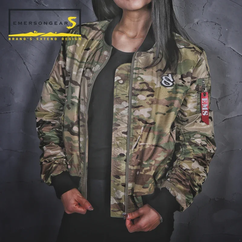 EmersongearS, chaqueta Thermolite estilo MA1 para mujer, abrigo táctico cálido de camuflaje para invierno, abrigo SoftShell, trajes para ir al trabajo, senderismo diario - imagen 2