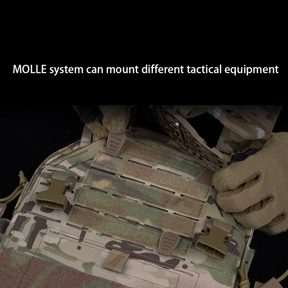 Portador de placa táctico LG4 corte MOLLE caza combate chaleco protector Ches bolsa de Radio lateral CS Paintball Airsoft chaleco equipo - imagen 5