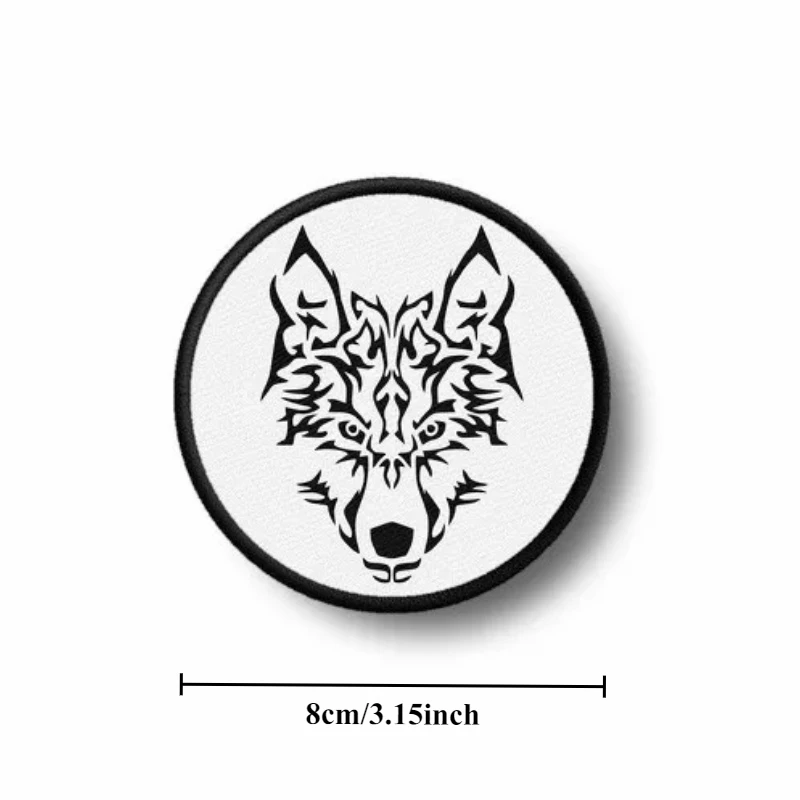 Parche con estampado de lobo, insignia de moral con gancho y bucle, parches tácticos militares, pegatinas para mochila, brazalete, apliques para ropa - imagen 5