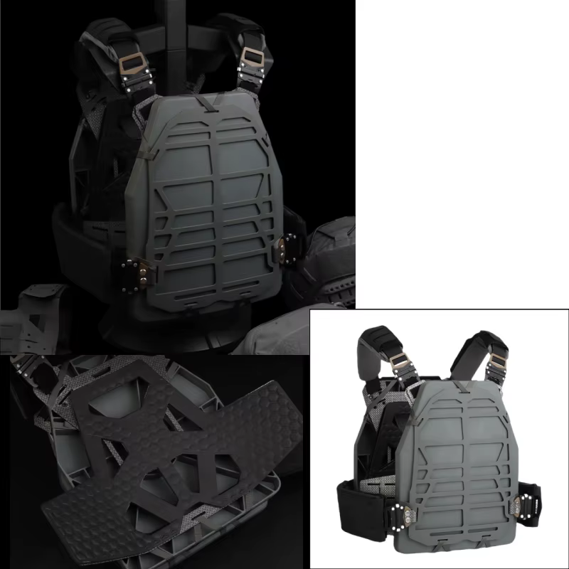 Chaleco portaplacas táctico MOLLE para airsoft y caza, ajuste